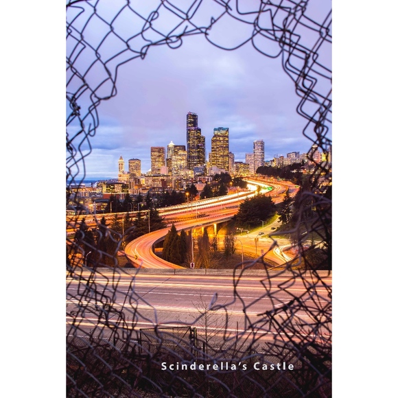 SEATTLE THROUGH A FENCE Photography Print - Picture 1 of 1